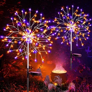 suddus Solar Halloween Lights Outdoor Solar Powered, Upgrade 2-Pack Orange & Purple Solar Firework Lights, Waterproof Garden Light for Yard Pathway Patio Flowerbed Halloween Decorations suddus Solar Halloween Lights Outdoor Solar Powered, Upgrade 2-Pack Orange & Purple Solar Firework Lights, Waterproof Garden Light for Yard Pathway Patio Flowerbed Halloween Decorations