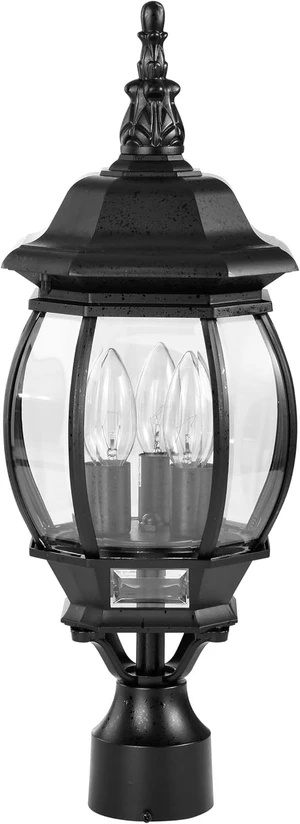 Nuvo 60/899, 3-Light Outdoor Post Lantern, Beveled Glass, Black Nuvo 60/899, 3-Light Outdoor Post Lantern, Beveled Glass, Black