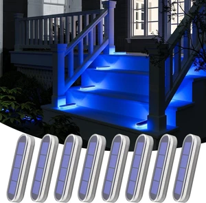 Blue Solar Lights Outdoor Waterproof Boat Dock Deck Step Solar Powered Blue Solar Lights Outdoor Waterproof Boat Dock Deck Step Solar Powered
