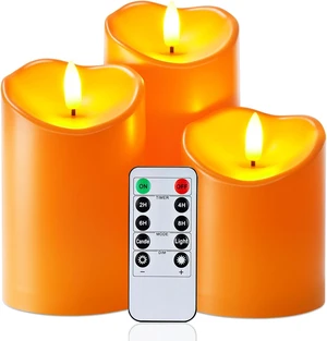 Homemory Halloween Orange Flameless Candles Outdoor, Fall Candles Battery Homemory Halloween Orange Flameless Candles Outdoor, Fall Candles Battery