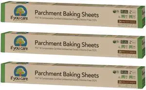 Parchment Paper Baking Sheets 3 Pack of 24-Count Precut Liners - Unbleached, Chlorine Free, Greaseproof, Silicone Coated Standard Size Fits 12.5 x 16 Pans Parchment Paper Baking Sheets 3 Pack of 24-Count Precut Liners - Unbleached, Chlorine Free, Greaseproof, Silicone Coated Standard Size Fits 12.5 x 16 Pans