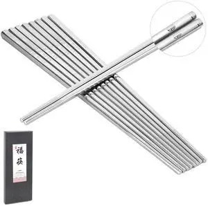 Premium 316L Stainless Steel Chopsticks Set (5 Pair silver) - Reusable Metal Chopsticks with Laser Etching, Elegant Gift Box, Dishwasher Safe Premium 316L Stainless Steel Chopsticks Set (5 Pair silver) - Reusable Metal Chopsticks with Laser Etching, Elegant Gift Box, Dishwasher Safe