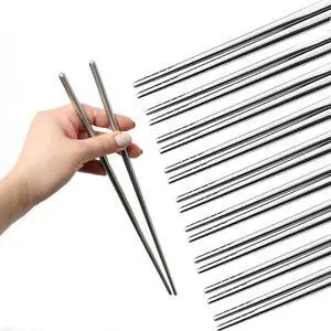 Vacuum Chopsticks 10 Pairs For Asian Party Korean Restaurants Reusable Dishwasher Safe Lightweight Stainless Steel Chopsticks Non-Slip Vacuum Chopsticks 10 Pairs For Asian Party Korean Restaurants Reusable Dishwasher Safe Lightweight Stainless Steel Chopsticks Non-Slip