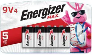MAX 9V Batteries (4 Pack), 9 Volt Alkaline Batteries MAX 9V Batteries (4 Pack), 9 Volt Alkaline Batteries