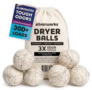 Wool Dryer Balls Laundry Reusable - Odor Eliminating Dryer Laundry Balls with Silver Technology - Natural Fabric Softener and Static Reducer, Reduce Drying Time and Energy Costs - 6 Pack Wool Dryer Balls Laundry Reusable - Odor Eliminating Dryer Laundry Balls with Silver Technology - Natural Fabric Softener and Static Reducer, Reduce Drying Time and Energy Costs - 6 Pack