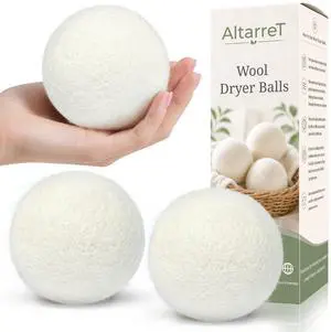 Wool Dryer Balls Handmade 3 Pack XL, Laundry Dryer Lint Balls, Reusable New Zealand Wool Natural Fabric Softener Essentials, Replace Dryer Sheets, Wrinkles Free, Shorten Drying Time Wool Dryer Balls Handmade 3 Pack XL, Laundry Dryer Lint Balls, Reusable New Zealand Wool Natural Fabric Softener Essentials, Replace Dryer Sheets, Wrinkles Free, Shorten Drying Time
