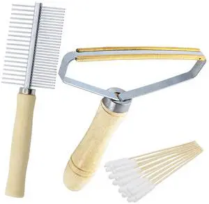 3-in-1 Pet Hair Remover & Grooming Kit for Long-Haired Cats and Dogs Includes Double-Sided Metal Comb, Furniture Fur Scraper & 50 Soft Cotton Swabs for Ear and Eye Cleaning 3-in-1 Pet Hair Remover & Grooming Kit for Long-Haired Cats and Dogs Includes Double-Sided Metal Comb, Furniture Fur Scraper & 50 Soft Cotton Swabs for Ear and Eye Cleaning