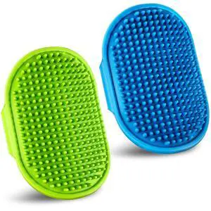 Dog Grooming Brush, Pet Shampoo Bath Brush Dog Grooming Shedding Brush Soothing Massage Rubber Comb with Adjustable Ring Handle for Long Short Haired Dogs and Cats 2pcs Dog Grooming Brush, Pet Shampoo Bath Brush Dog Grooming Shedding Brush Soothing Massage Rubber Comb with Adjustable Ring Handle for Long Short Haired Dogs and Cats 2pcs