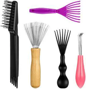 Comb and Brush Cleaner Tool Set, 5-Piece Comb Cleaner Set - Hair Brush Cleaner Rake, Comb Cleaning Brush, Maintenance Hair Comb for Home and Salon Use Removing Hair Dust Comb and Brush Cleaner Tool Set, 5-Piece Comb Cleaner Set - Hair Brush Cleaner Rake, Comb Cleaning Brush, Maintenance Hair Comb for Home and Salon Use Removing Hair Dust