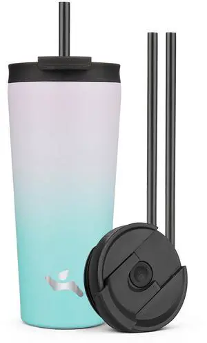 22 oz Insulated Tumbler Water Bottle with Straw Lid, Lavender Green | Stainless steel insulated tumbler for coffee, water and iced drinks; spill-proof lid, 2 straws, cup-holder friendly 22 oz Insulated Tumbler Water Bottle with Straw Lid, Lavender Green | Stainless steel insulated tumbler for coffee, water and iced drinks; spill-proof lid, 2 straws, cup-holder friendly
