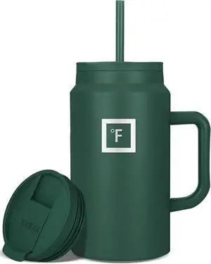 Co-Pilot Insulated Mug w/Straw & Flip Cap Lids - Cup Holder Bottle for Hot, Cold Drink - Leak-Proof - Water, Coffee Portable Travel Mug - Dark Pine, 50 Oz Co-Pilot Insulated Mug w/Straw & Flip Cap Lids - Cup Holder Bottle for Hot, Cold Drink - Leak-Proof - Water, Coffee Portable Travel Mug - Dark Pine, 50 Oz