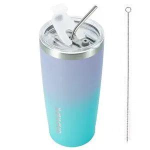 20 oz Coffee Tumbler with Lid & Straw, Insulated Stainless Steel Mug | Double Wall Vacuum, Keeps Hot/Cold, BPA Free, Leak Proof, Iced Coffee Cup Fit Car Holder, Travel & Beach, Lavender Green 20 oz Coffee Tumbler with Lid & Straw, Insulated Stainless Steel Mug | Double Wall Vacuum, Keeps Hot/Cold, BPA Free, Leak Proof, Iced Coffee Cup Fit Car Holder, Travel & Beach, Lavender Green