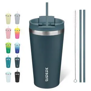 18 oz Coffee Tumbler with Straw, Insulated Stainless Steel Cup | Double Wall Vacuum, Leak Proof, Keeps Hot/Cold, BPA Free, Dishwasher Safe, Cupholder Friendly, Travel, Navy Blue 18 oz Coffee Tumbler with Straw, Insulated Stainless Steel Cup | Double Wall Vacuum, Leak Proof, Keeps Hot/Cold, BPA Free, Dishwasher Safe, Cupholder Friendly, Travel, Navy Blue