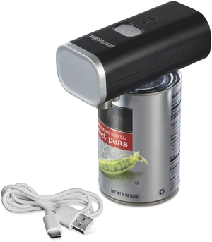 Hands-Free Cordless USB Rechargeable Electric Can Opener | Automatic Shutoff | Self-Aligning | Smooth Touch Lid Edges | Compact & Easy to Store | Black | 76502 Hands-Free Cordless USB Rechargeable Electric Can Opener | Automatic Shutoff | Self-Aligning | Smooth Touch Lid Edges | Compact & Easy to Store | Black | 76502