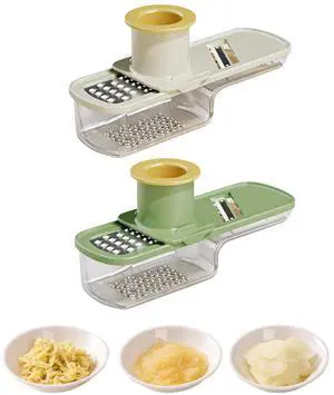 Mini Garlic & Ginger Grater,Multifunction Vegetable Slicer Shredder Grinder | detachable for easy cleanup, collects ingredients neatly; practical kitchen gadget for garlic, ging(Cream and Green) Mini Garlic & Ginger Grater,Multifunction Vegetable Slicer Shredder Grinder | detachable for easy cleanup, collects ingredients neatly; practical kitchen gadget for garlic, ging(Cream and Green)