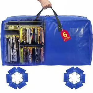 Moving Bags Heavy Duty,Extra Large Moving Bags for Travel/College Packing/Storage/Organization/Seasonal Clothes & Bedding Storage,Moving Supplies Bins,Compatible with Ikea Frakta Cart (Blue,6Pcs) Moving Bags Heavy Duty,Extra Large Moving Bags for Travel/College Packing/Storage/Organization/Seasonal Clothes & Bedding Storage,Moving Supplies Bins,Compatible with Ikea Frakta Cart (Blue,6Pcs)