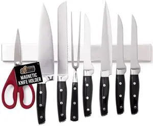 304 Stainless Steel Magnetic Knife Holder Strip, 12 Inch | Heavy Duty and Secure Wall Mounted Bar for Knives, Tools, Holds Up to 6 lbs, Kitchen Home Organizer, Easy Installation 304 Stainless Steel Magnetic Knife Holder Strip, 12 Inch | Heavy Duty and Secure Wall Mounted Bar for Knives, Tools, Holds Up to 6 lbs, Kitchen Home Organizer, Easy Installation