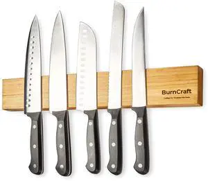 Magnetic Knife Holder for Wall, 16 Inch Bamboo Knife Strip, Wooden Knife Rack with Strong Magnets, Wall Mounted Kitchen Utensil Organizer & Storage Bar Magnetic Knife Holder for Wall, 16 Inch Bamboo Knife Strip, Wooden Knife Rack with Strong Magnets, Wall Mounted Kitchen Utensil Organizer & Storage Bar
