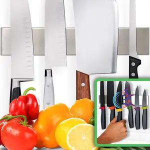 Premium 10 Inch Stainless Steel Magnetic Knife Holder For Wall - Professional Magnetic Knife Strip - Space-Saving Knife Rack/Knife Bar With Powerful Magnetic Pull Force (Upgraded Version) Premium 10 Inch Stainless Steel Magnetic Knife Holder For Wall - Professional Magnetic Knife Strip - Space-Saving Knife Rack/Knife Bar With Powerful Magnetic Pull Force (Upgraded Version)