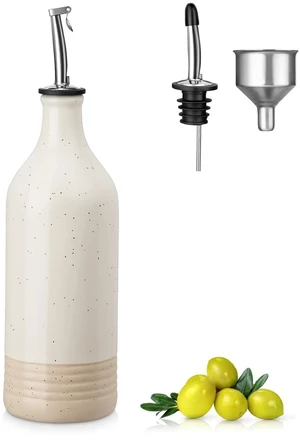 20 Oz Ceramic Olive Oil Dispenser Bottle, Oil and Vinegar, Cream | Drip Free Spout and Airtight Seal, Handcrafted Ceramic with Unique Rustic Design, Versatile for Oil, Vinegar, and Dressings 20 Oz Ceramic Olive Oil Dispenser Bottle, Oil and Vinegar, Cream | Drip Free Spout and Airtight Seal, Handcrafted Ceramic with Unique Rustic Design, Versatile for Oil, Vinegar, and Dressings