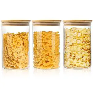 3 Pack Glass Food Storage Jars 40 oz with Airtight Bamboo Wooden Lid | Food-grade Durable Clear Canister, Glass Storage Containers for Nuts, Coffee Beans, Sugar, Flour, Snacks, Spice and More 3 Pack Glass Food Storage Jars 40 oz with Airtight Bamboo Wooden Lid | Food-grade Durable Clear Canister, Glass Storage Containers for Nuts, Coffee Beans, Sugar, Flour, Snacks, Spice and More