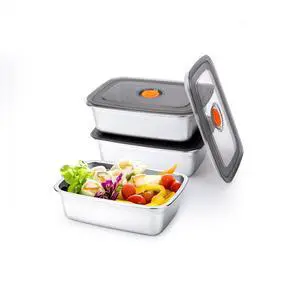 3 PCS Stainless Steel Food Storage Containers(33oz) with Lids Leak Proof & Airtight | Stainless steel freezer Containers,Airtight Bento Lunch Box,For Meal Prep,Fruit,Snack,Freezer 3 PCS Stainless Steel Food Storage Containers(33oz) with Lids Leak Proof & Airtight | Stainless steel freezer Containers,Airtight Bento Lunch Box,For Meal Prep,Fruit,Snack,Freezer