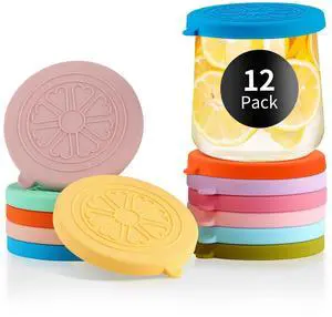 Oui Yogurt Jar Lids Silicone | 12 Pack Colorful Covers Fit For 5 Oz Oui Yogurt Glass Jars | Perfect For Oui Yogurt Bottle with Label | Lids Only | Food-Grade/Leakproof/Reusable Oui Yogurt Jar Lids Silicone | 12 Pack Colorful Covers Fit For 5 Oz Oui Yogurt Glass Jars | Perfect For Oui Yogurt Bottle with Label | Lids Only | Food-Grade/Leakproof/Reusable