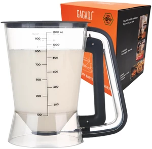 Pancake Batter Dispenser 5 Cup with Sturdy Handle,Batter Separator for Pancakes, Cupcake, Waffle, Muffin Mix, Cake & Crepe Batter pitcher with Squeeze Handle Baking Tools-Black Pancake Batter Dispenser 5 Cup with Sturdy Handle,Batter Separator for Pancakes, Cupcake, Waffle, Muffin Mix, Cake & Crepe Batter pitcher with Squeeze Handle Baking Tools-Black