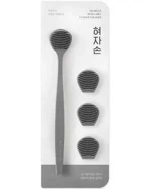 Tongue Scraper for Adults & Kids, 3 Replaceable Heads (Gray) | Swap a fresh head every 3 months - 9 months from one handle. Soft BPA-Free TPE curves gently so it will not make you gag. Tongue Scraper for Adults & Kids, 3 Replaceable Heads (Gray) | Swap a fresh head every 3 months - 9 months from one handle. Soft BPA-Free TPE curves gently so it will not make you gag.