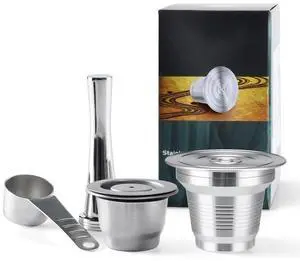Reusable Stainless Steel Coffee Capsules Compatible with L'OR B-arista LM8012/60 -Refillable Metal Espresso Pods for L'or, with Stainless steel spoon and tamper, 2pcs Reusable Stainless Steel Coffee Capsules Compatible with L'OR B-arista LM8012/60 -Refillable Metal Espresso Pods for L'or, with Stainless steel spoon and tamper, 2pcs