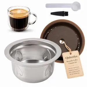 Refillable Pods for Nespresso Vertuo Machine: Stainless Steel Reusable Coffee Capsule Kit with Spoon Brush 230ml Coffee Accessories for Nespresso Home Office Use Refillable Pods for Nespresso Vertuo Machine: Stainless Steel Reusable Coffee Capsule Kit with Spoon Brush 230ml Coffee Accessories for Nespresso Home Office Use