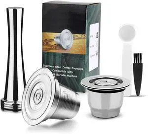 2Pcs Reusable Coffee Pods Compatible with L'OR Barista & Nespresso | Refillable metal capsules, Includes tamper & scoop, Compatible with L'OR Barista LM8012 LM8060 & Nespresso OriginalLine 2Pcs Reusable Coffee Pods Compatible with L'OR Barista & Nespresso | Refillable metal capsules, Includes tamper & scoop, Compatible with L'OR Barista LM8012 LM8060 & Nespresso OriginalLine