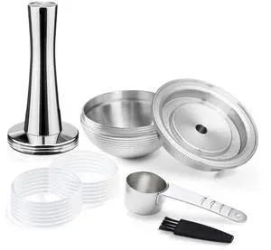 Stainless Steel Reusable Coffee Pods Compatible with Nespresso Vertuoline GCA1 and ENV135 Refillable Coffee Capsule Filter with Tamper Espresso Size 80ml/2.7oz Stainless Steel Reusable Coffee Pods Compatible with Nespresso Vertuoline GCA1 and ENV135 Refillable Coffee Capsule Filter with Tamper Espresso Size 80ml/2.7oz
