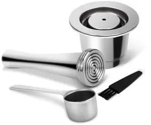 Reusable Coffee Pods, Stainless Steel Coffee Pods Refillable | 1Pcs Refillable Coffee Pods, Metal Coffee Pods Compatible with Original Line, Tamper+ Stainless Steel Spoon Reusable Coffee Pods, Stainless Steel Coffee Pods Refillable | 1Pcs Refillable Coffee Pods, Metal Coffee Pods Compatible with Original Line, Tamper+ Stainless Steel Spoon