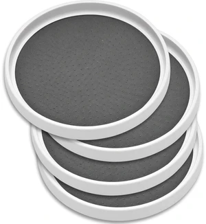 Lazy Susan Organizer Set of 4, 10 Inch Non-Skid Turntable for Cabinet, Pantry, Kitchen, Countertop, Fridge, Bathroom Durable Plastic Rotating Storage Tray, White Lazy Susan Organizer Set of 4, 10 Inch Non-Skid Turntable for Cabinet, Pantry, Kitchen, Countertop, Fridge, Bathroom Durable Plastic Rotating Storage Tray, White