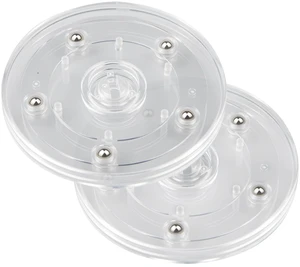 2 Pack 4" Lazy Susan Turntable Acrylic Ball Bearing Rotating Tray for Spice Rack Table Cake Kitchen Pantry Decorating TV Laptop Computer Monitor 2 Pack 4" Lazy Susan Turntable Acrylic Ball Bearing Rotating Tray for Spice Rack Table Cake Kitchen Pantry Decorating TV Laptop Computer Monitor