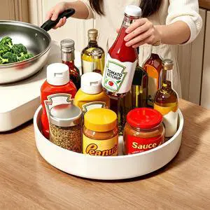 Lazy Susan Organizer Turntable, 11.8" Rotating Spice Rack Organization with Non-Slip Base & Raised Lip, Pantry Organizers and Storage for Cabinet, Kitchen, Bathroom, Countertop, Refrigerator Lazy Susan Organizer Turntable, 11.8" Rotating Spice Rack Organization with Non-Slip Base & Raised Lip, Pantry Organizers and Storage for Cabinet, Kitchen, Bathroom, Countertop, Refrigerator