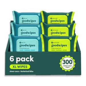 Flushable Wipes (6 Pack) (50 Count (Pack of 6), Variety) | Septic Safe, Extra Large, Adult Wet Wipes, Bathroom Essentials, Women and Men Flushable Wipes (6 Pack) (50 Count (Pack of 6), Variety) | Septic Safe, Extra Large, Adult Wet Wipes, Bathroom Essentials, Women and Men