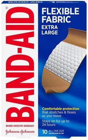 Brand Flexible Fabric Adhesive Bandages, Extra Large, 2 x 10 Count | Comfortable Protection, Sterile Wound Care for Minor Cuts, Scrapes & Burns, First Aid Kit Essential, Non-Stick Hurt-Free Pad Brand Flexible Fabric Adhesive Bandages, Extra Large, 2 x 10 Count | Comfortable Protection, Sterile Wound Care for Minor Cuts, Scrapes & Burns, First Aid Kit Essential, Non-Stick Hurt-Free Pad