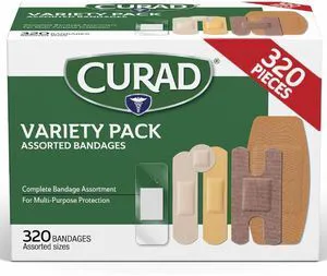 Assorted Bandages Bulk Variety Pack / 320 Count /5 Styles Including Waterproof, Sheer, Plastic, Heavy Duty & Flex-Fabric / First Aid Kit Essentials / Protects Scrapes, Cuts & Burns Assorted Bandages Bulk Variety Pack / 320 Count /5 Styles Including Waterproof, Sheer, Plastic, Heavy Duty & Flex-Fabric / First Aid Kit Essentials / Protects Scrapes, Cuts & Burns