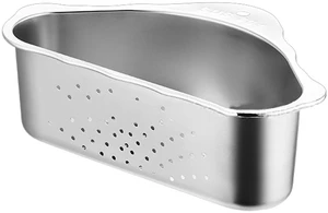 Triangle Sink Drainer Basket, Stainless Steel Sink Drain Strainer Basket, Suction Cup Triangular Filter Drain Basket Kitchen Sinks Corner for Filter Food Waste and Washing Fruit(COLOR:Silver) Triangle Sink Drainer Basket, Stainless Steel Sink Drain Strainer Basket, Suction Cup Triangular Filter Drain Basket Kitchen Sinks Corner for Filter Food Waste and Washing Fruit(COLOR:Silver)