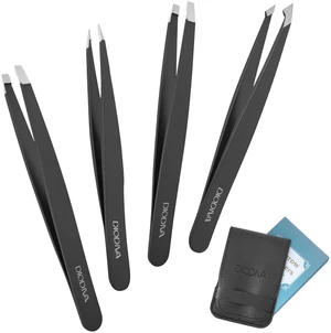4-Pack Tweezers for Eyebrows Facial Hair, Ingrown Hair Removal, Tweezer Set with Case for Women and Men, Professional Stainless Steel Precision pinza de cejas Stocking Stuffers Christmas Gifts -Black 4-Pack Tweezers for Eyebrows Facial Hair, Ingrown Hair Removal, Tweezer Set with Case for Women and Men, Professional Stainless Steel Precision pinza de cejas Stocking Stuffers Christmas Gifts -Black