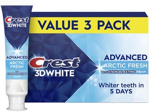 3D White Advanced Teeth Whitening Toothpaste, Arctic Fresh, 3.3 oz, Pack of 3 (Packaging May Vary) 3D White Advanced Teeth Whitening Toothpaste, Arctic Fresh, 3.3 oz, Pack of 3 (Packaging May Vary)