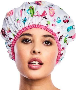 Fashionista Reusable Shower Cap, Diva, Lined | Oversized Waterproof Lined Bath Cap for All Hair Lengths, Elastic Stretch Hem Hair Hat Fashionista Reusable Shower Cap, Diva, Lined | Oversized Waterproof Lined Bath Cap for All Hair Lengths, Elastic Stretch Hem Hair Hat