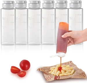 6 pack Inverted Squeeze Bottles for Hot Sauces Liquids Salad Dressing Honey Dispenser No Drip with Flip Top Silicone Valve 6 pack Inverted Squeeze Bottles for Hot Sauces Liquids Salad Dressing Honey Dispenser No Drip with Flip Top Silicone Valve