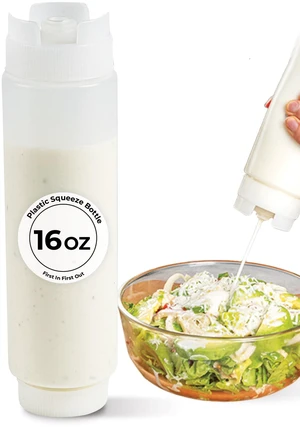 16oz. FIFO Inverted Plastic Squeeze Bottle with Refill and Dispensing Lids - First In First Out - Perfect for Restaurants, Catering, and Food Trucks - 1ct box 16oz. FIFO Inverted Plastic Squeeze Bottle with Refill and Dispensing Lids - First In First Out - Perfect for Restaurants, Catering, and Food Trucks - 1ct box