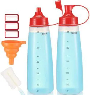 Condiment Squeeze Bottle for Sauces Wide Mouth, Plastic Squeeze Bottles for Condiments, Paint, Ketchup, Mustard, Oil, Resin, Baking, Cake Decorating, Cleaning, BPA Free-Food Grade (19 oz., 2, Count) Condiment Squeeze Bottle for Sauces Wide Mouth, Plastic Squeeze Bottles for Condiments, Paint, Ketchup, Mustard, Oil, Resin, Baking, Cake Decorating, Cleaning, BPA Free-Food Grade (19 oz., 2, Count)
