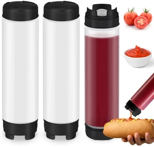 3 Pcs 16 oz Inverted Plastic Squeeze Bottles, Refillable Tip Large Valve Dispenser Condiment Squeeze Bottle for Sauces Ketchup Sour Cream Self Sealing Syrup Dispenser for Restaurants (Black) 3 Pcs 16 oz Inverted Plastic Squeeze Bottles, Refillable Tip Large Valve Dispenser Condiment Squeeze Bottle for Sauces Ketchup Sour Cream Self Sealing Syrup Dispenser for Restaurants (Black)