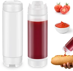 2 Pcs 20 oz Sauce Bottles, Inverted Squeeze Condiment Bottle,White | Refillable Tip Dispenser for Sour Cream, Condiment Squeeze Bottle for Sauces Ketchup, Self Sealing Valve for Restaurants 2 Pcs 20 oz Sauce Bottles, Inverted Squeeze Condiment Bottle,White | Refillable Tip Dispenser for Sour Cream, Condiment Squeeze Bottle for Sauces Ketchup, Self Sealing Valve for Restaurants