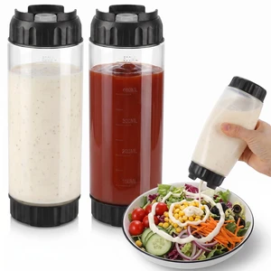 2 Pcs 20 oz Squeeze Bottles, Refillable Large Valve Condiment Dispenser, Self-Sealing Leakproof Syrup Ketchup Sour Cream Sauce Bottle for Restaurant Home Kitchen(Black) 2 Pcs 20 oz Squeeze Bottles, Refillable Large Valve Condiment Dispenser, Self-Sealing Leakproof Syrup Ketchup Sour Cream Sauce Bottle for Restaurant Home Kitchen(Black)